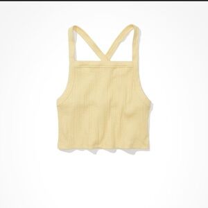 American Eagle‎ Outfitters Light Yellow Crop Top